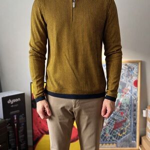 COS Textured Organic Cotton Quarter Zip Jumper – Statement Knit (Size M)